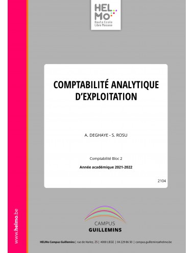 Comptabilité analytique...