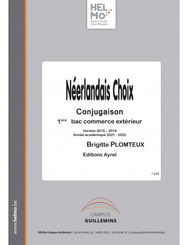 Néerlandais  choix conjugaison