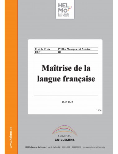 Maîtrise de la langue...