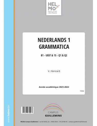 Nederlands 1 - Grammatica...