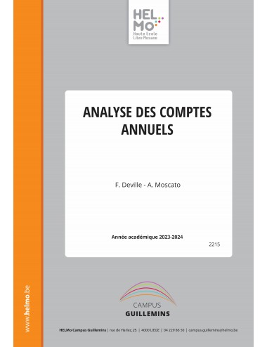 Analyse des comptes annuels